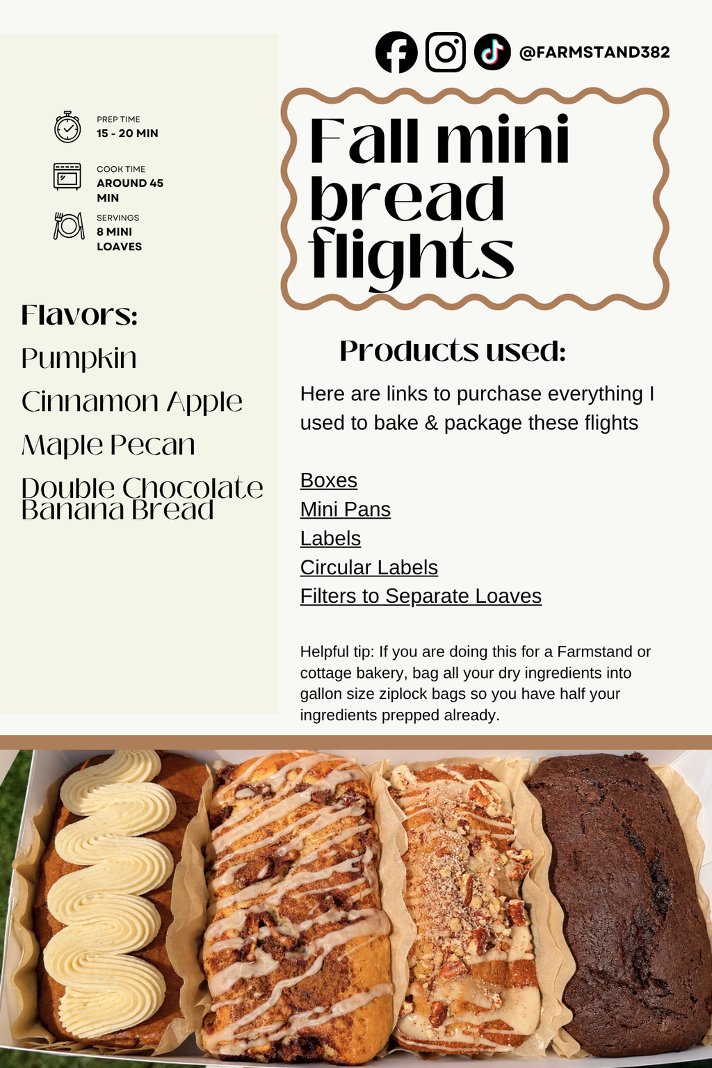 Fall Mini Bread Flight Recipe Book